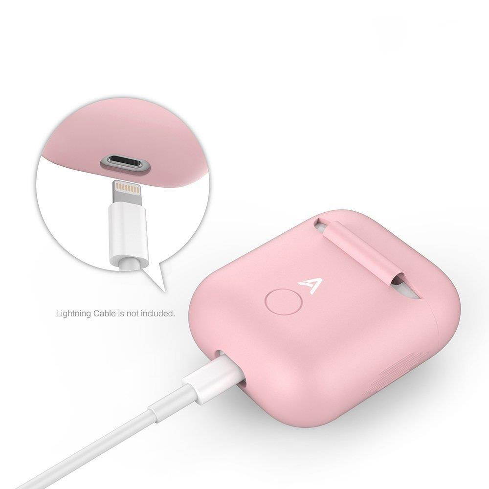 Silicone Shock Proof Protective Cover Case Sleeve Skin for AirPods Air Pods Wireless Headphone Charging Box (Pink)