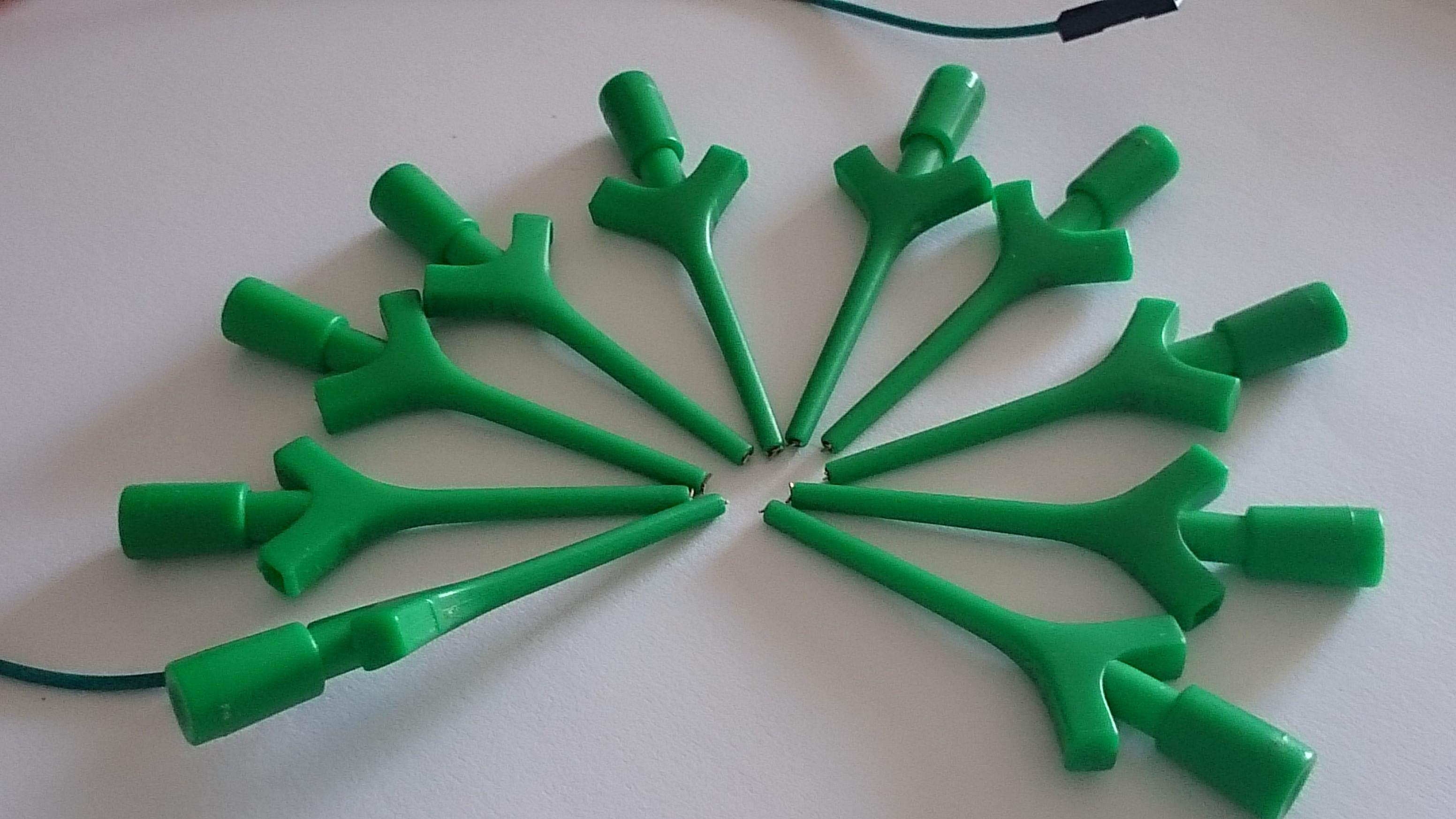 WWH-10Pieces Test clip with pin connection for equipment testing green