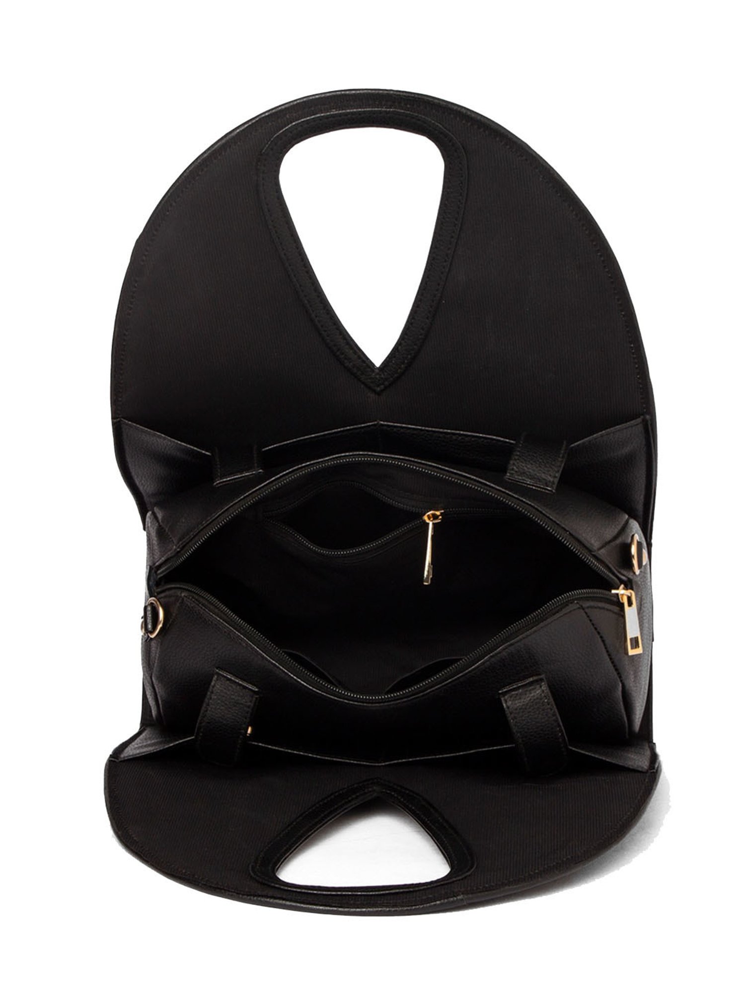 Modern Myth Black Cut Work Medium Hobo Bag