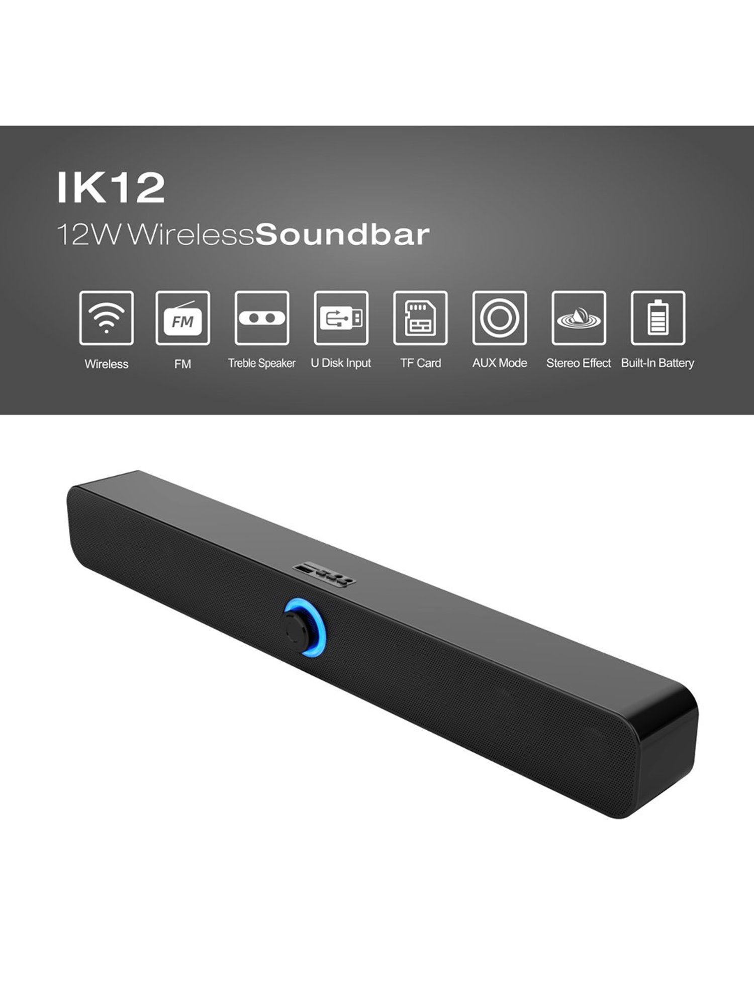 Portronics Decibel 24 | 10W Bluetooth Soundbar Speaker With In Built Mic (Black)