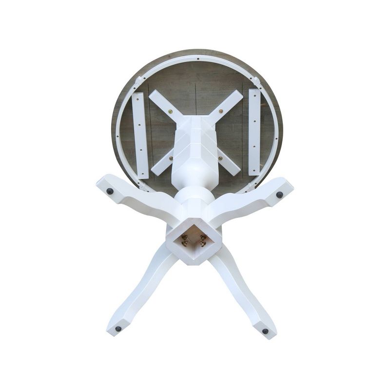 30" Round Top Bar Height Dining Table White/Heather Gray - International Concepts