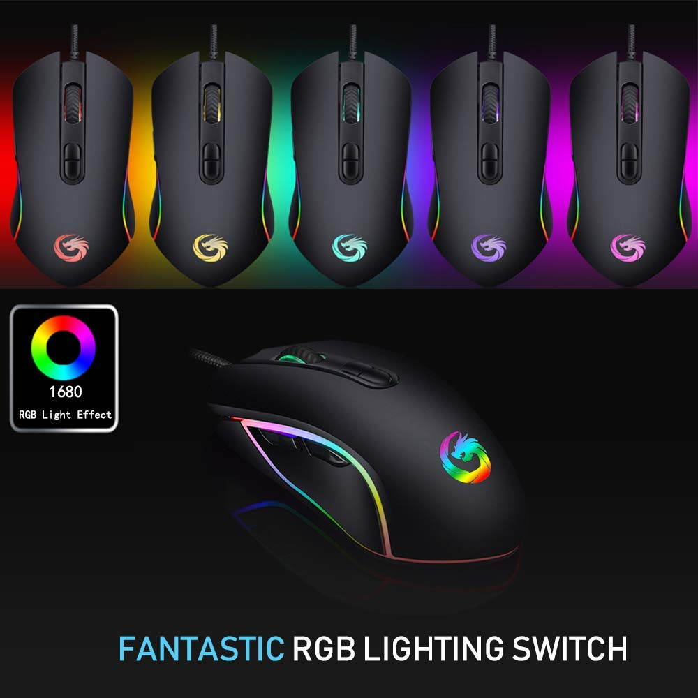 MORZZOR 2400DP Rechargeable Wireless LED Backlit Optical Ergonomic Gaming Mouse