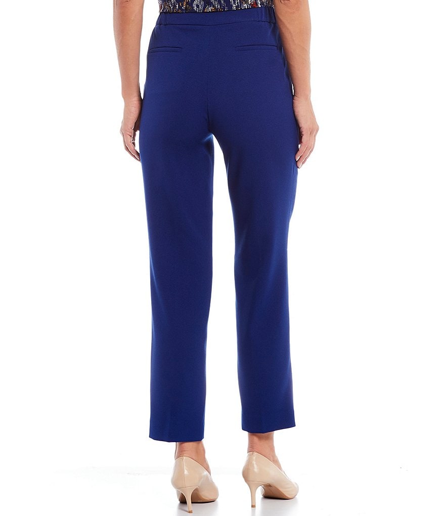 Kasper Stretch Crepe Elastic Back Flat Front Ankle Pants