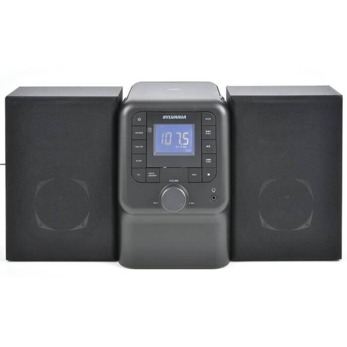 Sylvania SRCD2732BT-BLACK Bluetooth Micro System with FM Radio and CD Player
