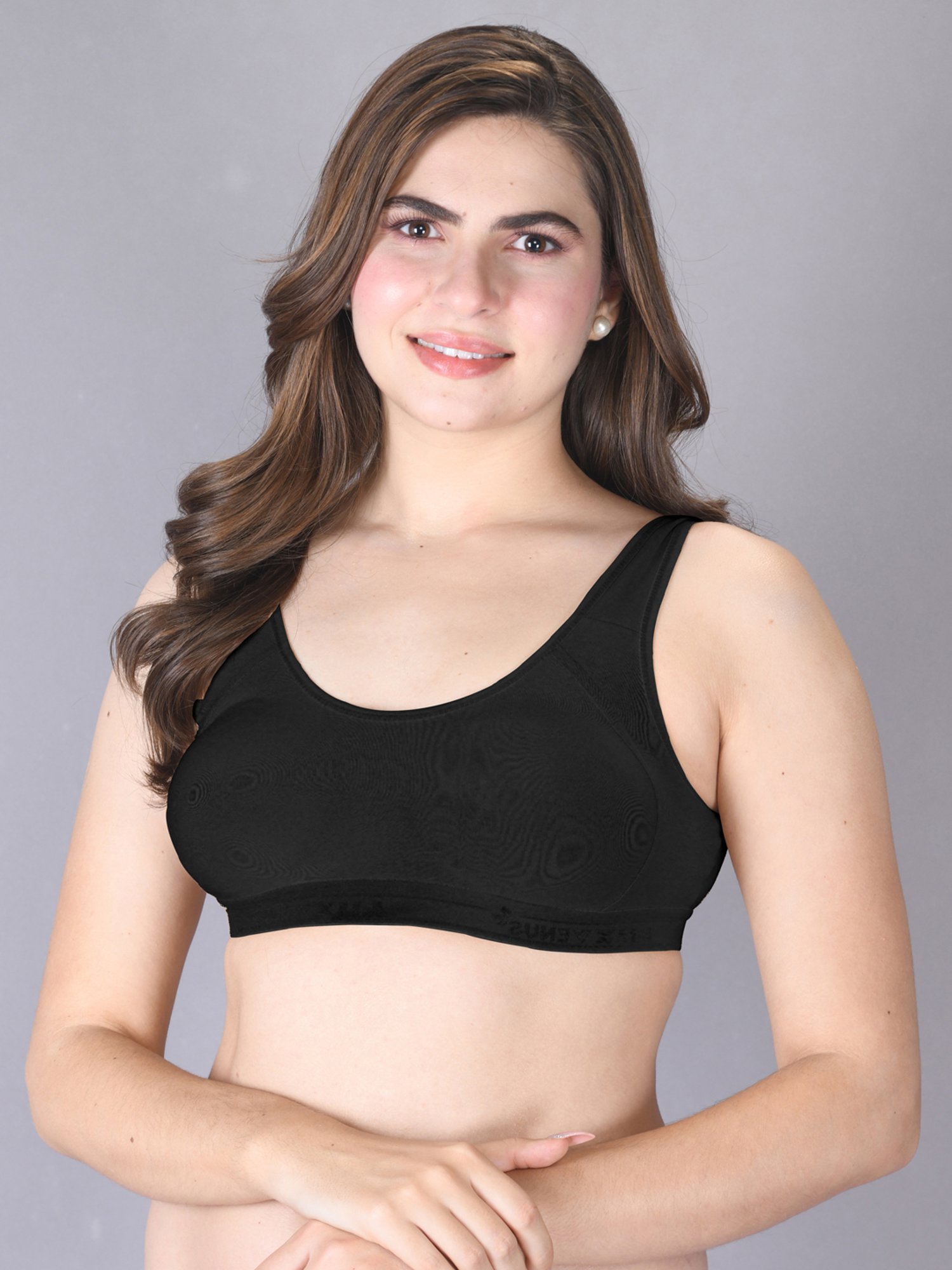 Lux Venus Navy & Black Full Coverage Non-Wired Sports Bra - Pack of 2