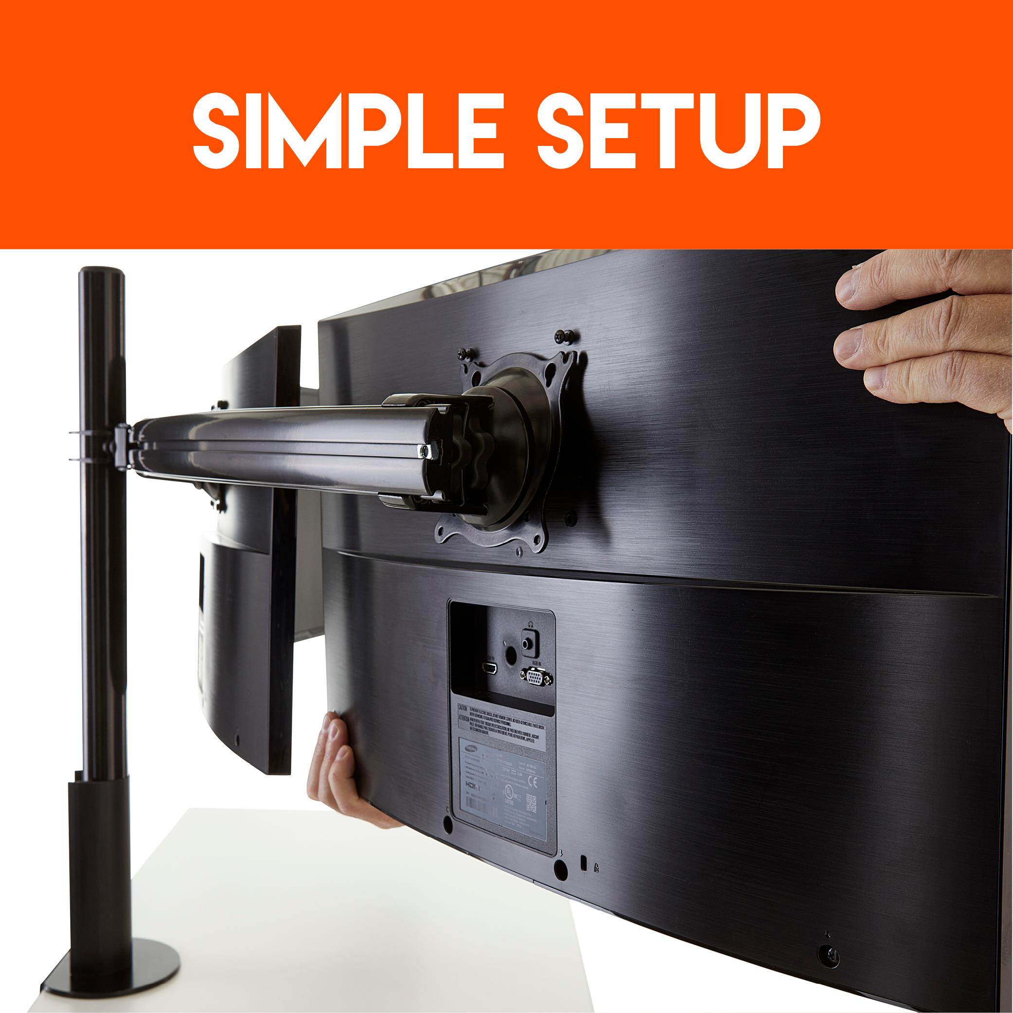 ECHOGEAR Triple Monitor Height-Adjust Multi-Screen Monitor Desk Mount for Array-Style Gaming - ECHO-GM3C