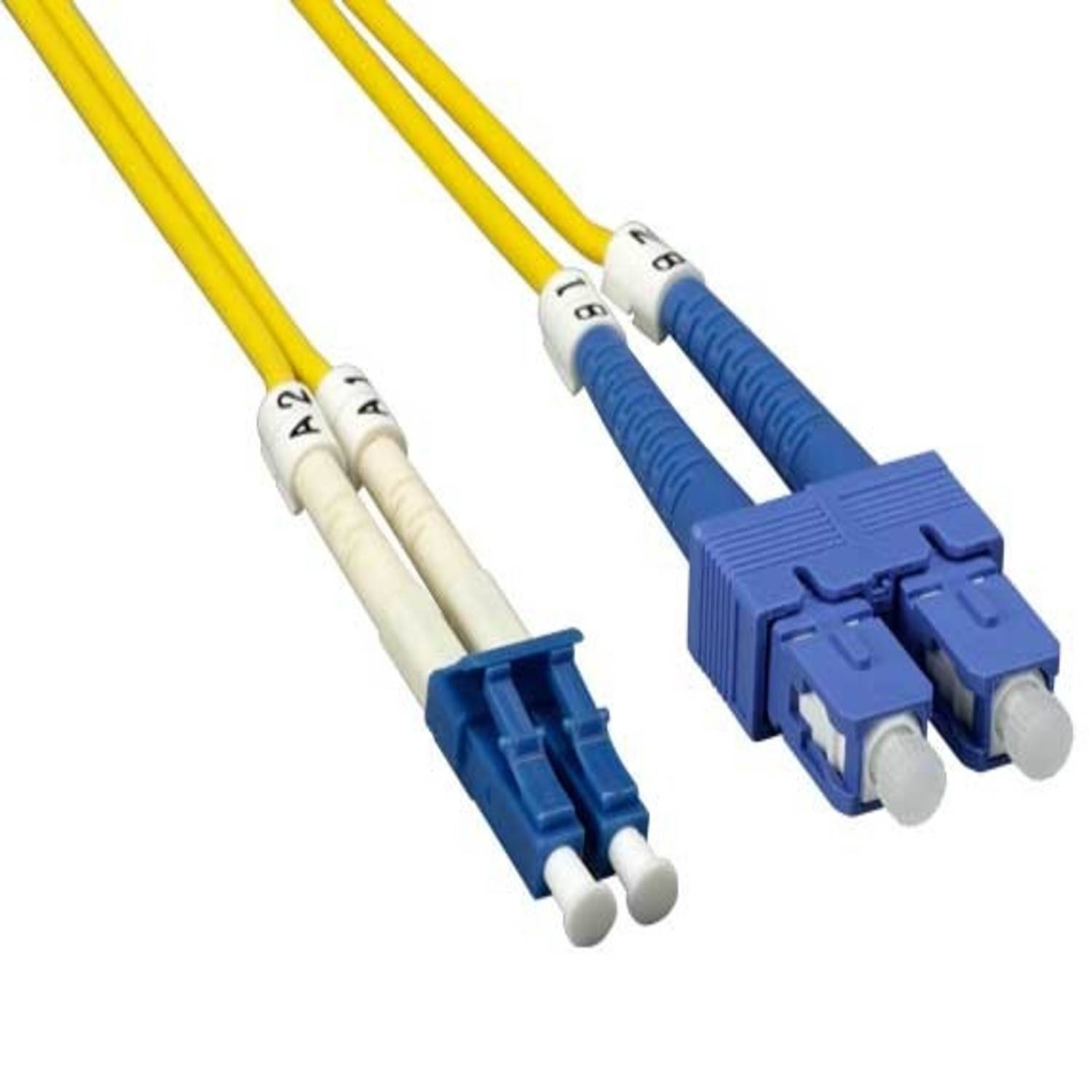 Monoprice OM4 Fiber Optic Cable - 15m (Meter) - LC/UPC-SC/UPC, Multi Mode, Duplex, 50/125 Type, 2.0mm, PVC