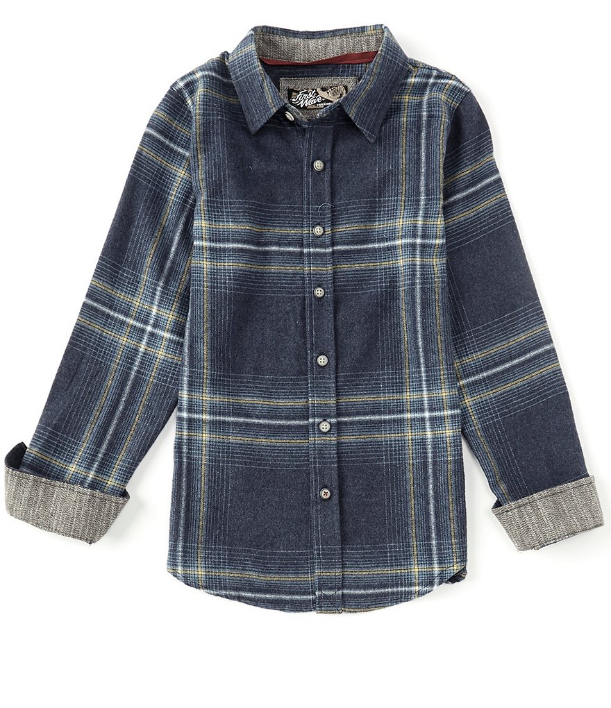 First Wave Big Boys 8-20 Long-Sleeve Button-Front Plaid Shirt