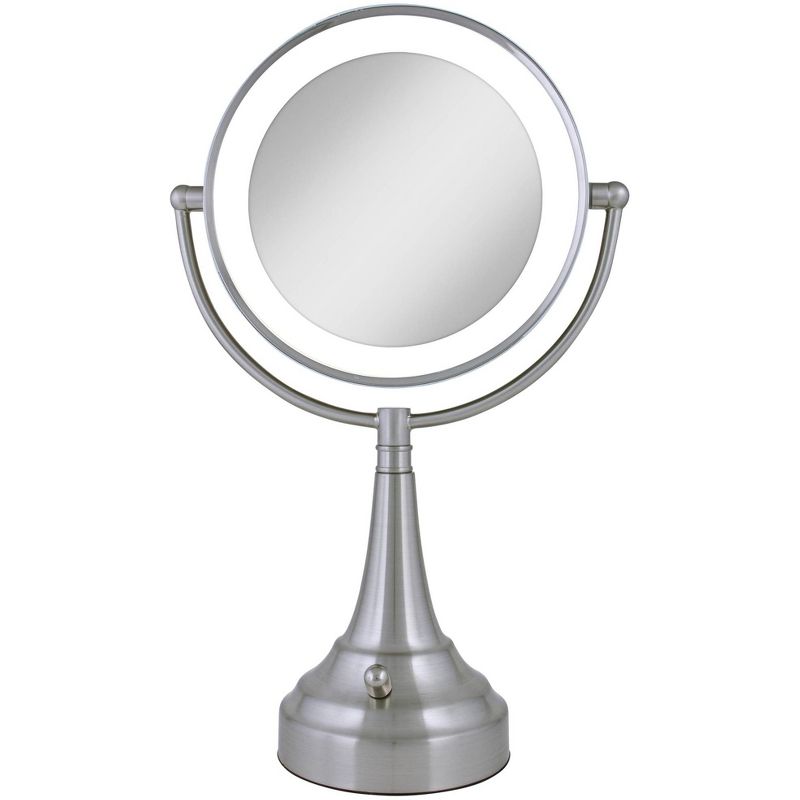 Zadro Satin Nickel Double-Sided Round LED Vanity Mirror