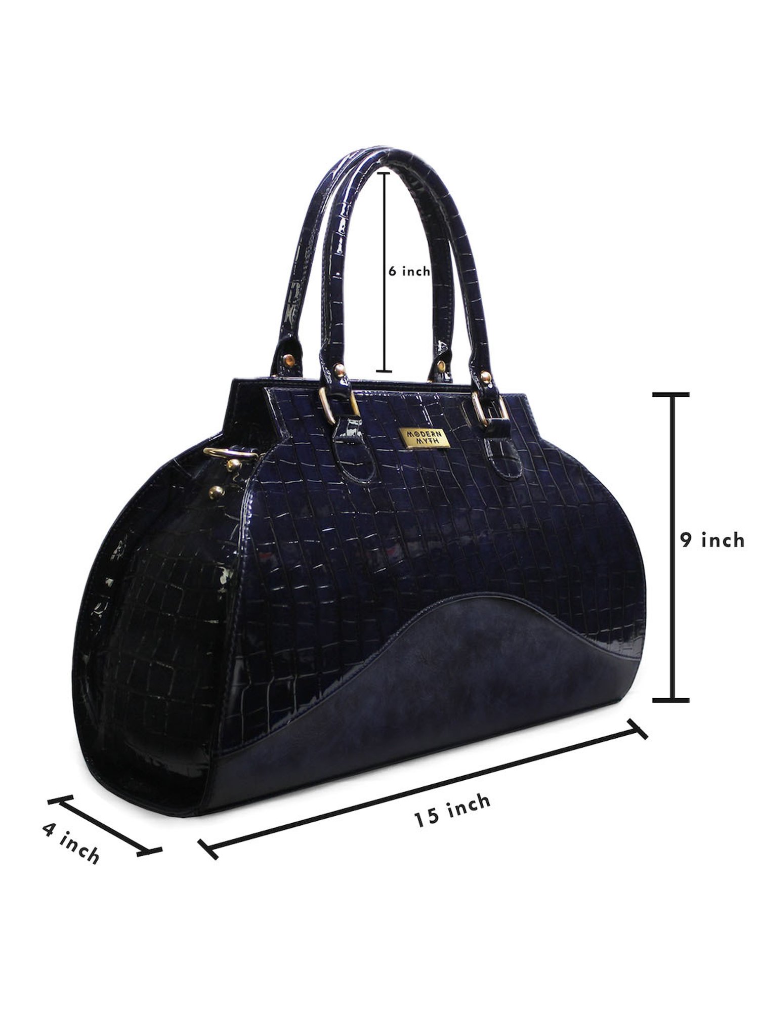 Modern Myth Blue Textured Medium Handbag