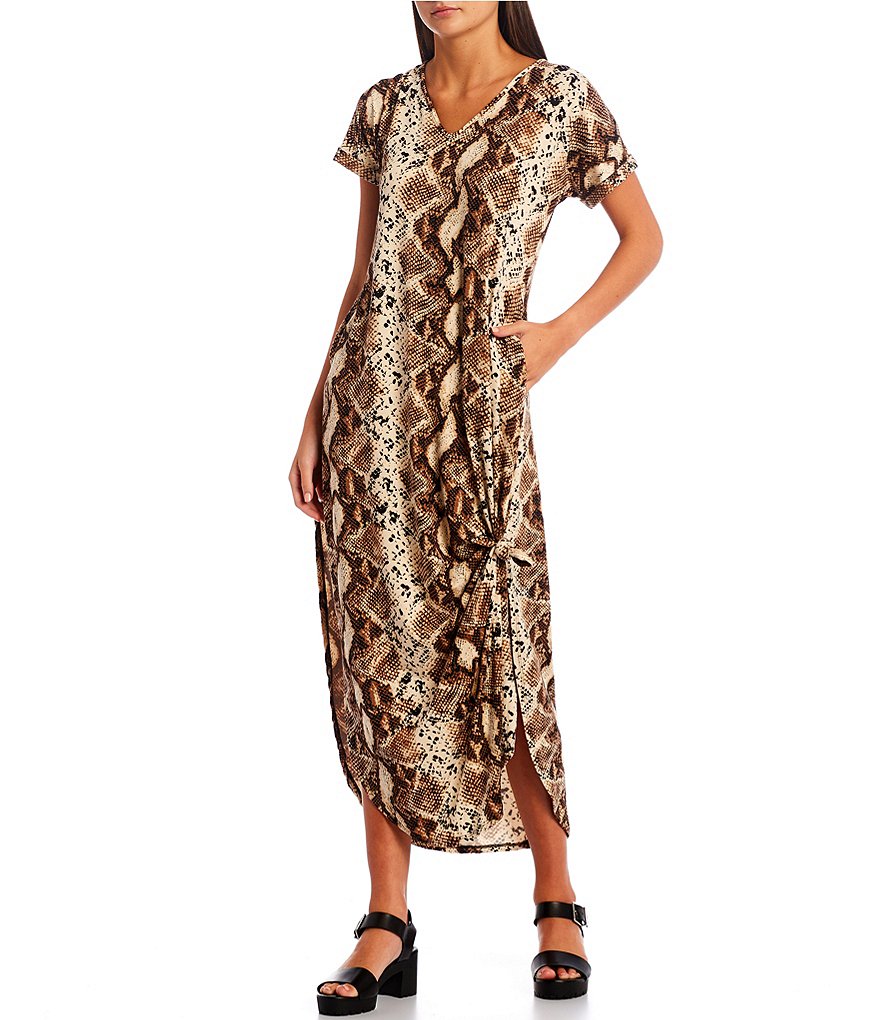 Stilletto's Python Print T-Shirt Maxi Dress