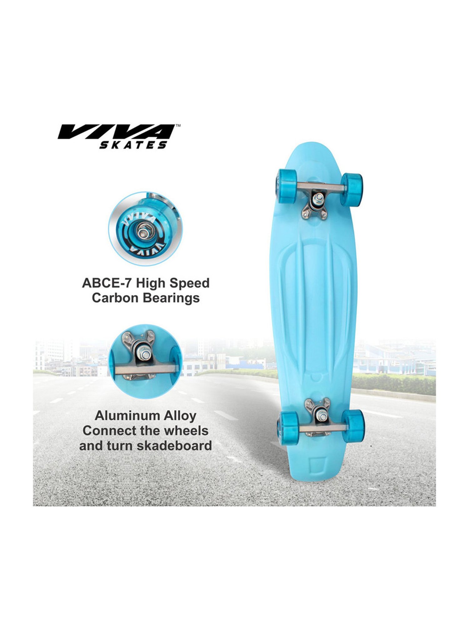 Viva Sky Blue Skateboard for Seniors