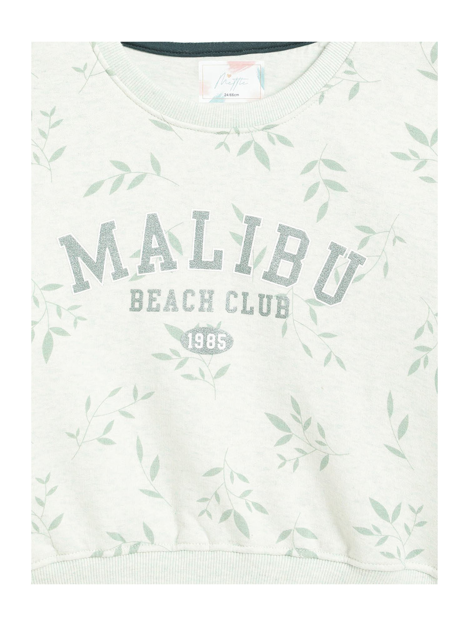 METTLE Kids Mint Printed Full Sleeves Sweatshirt