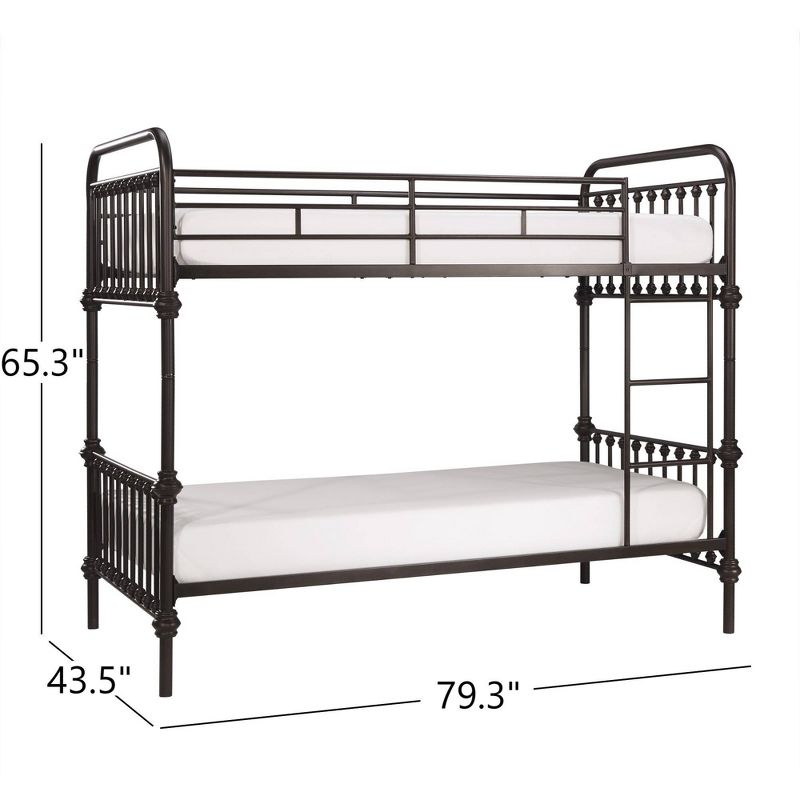 Twin Tilden Standard Metal Bunk Bed Dark Bronze - Inspire Q