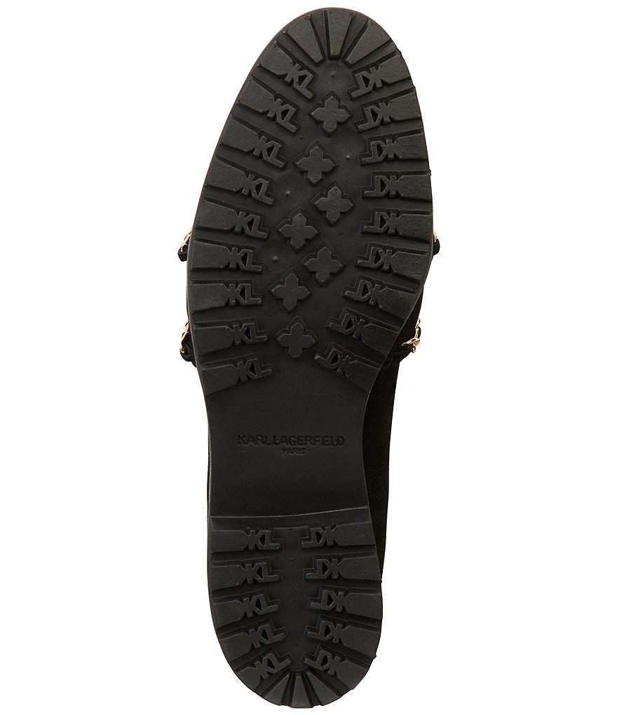 KARL LAGERFELD PARIS Irene Suede Chain Slip Ons