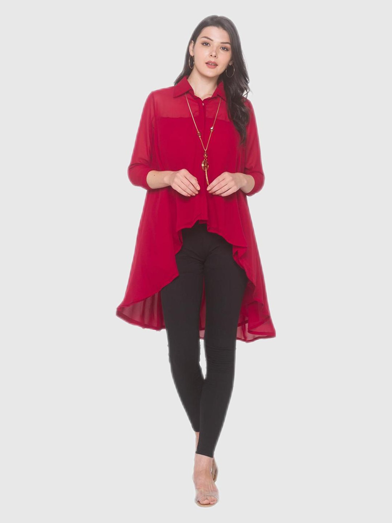 ITI Maroon Regular fit Shirts