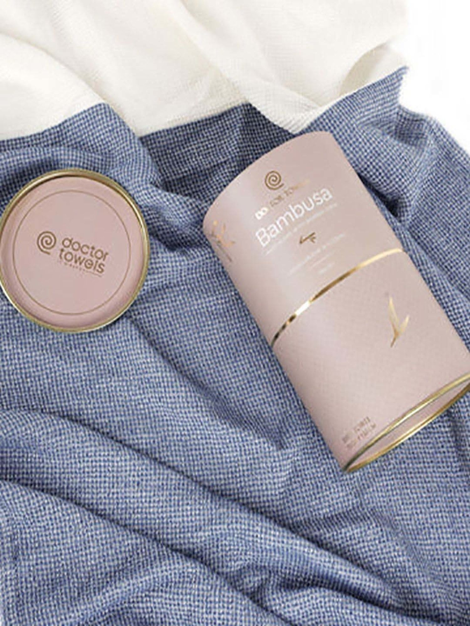 Doctor Towels Denim Blue 400 GSM Bamboo Waffle Bath Towel - Gift Box
