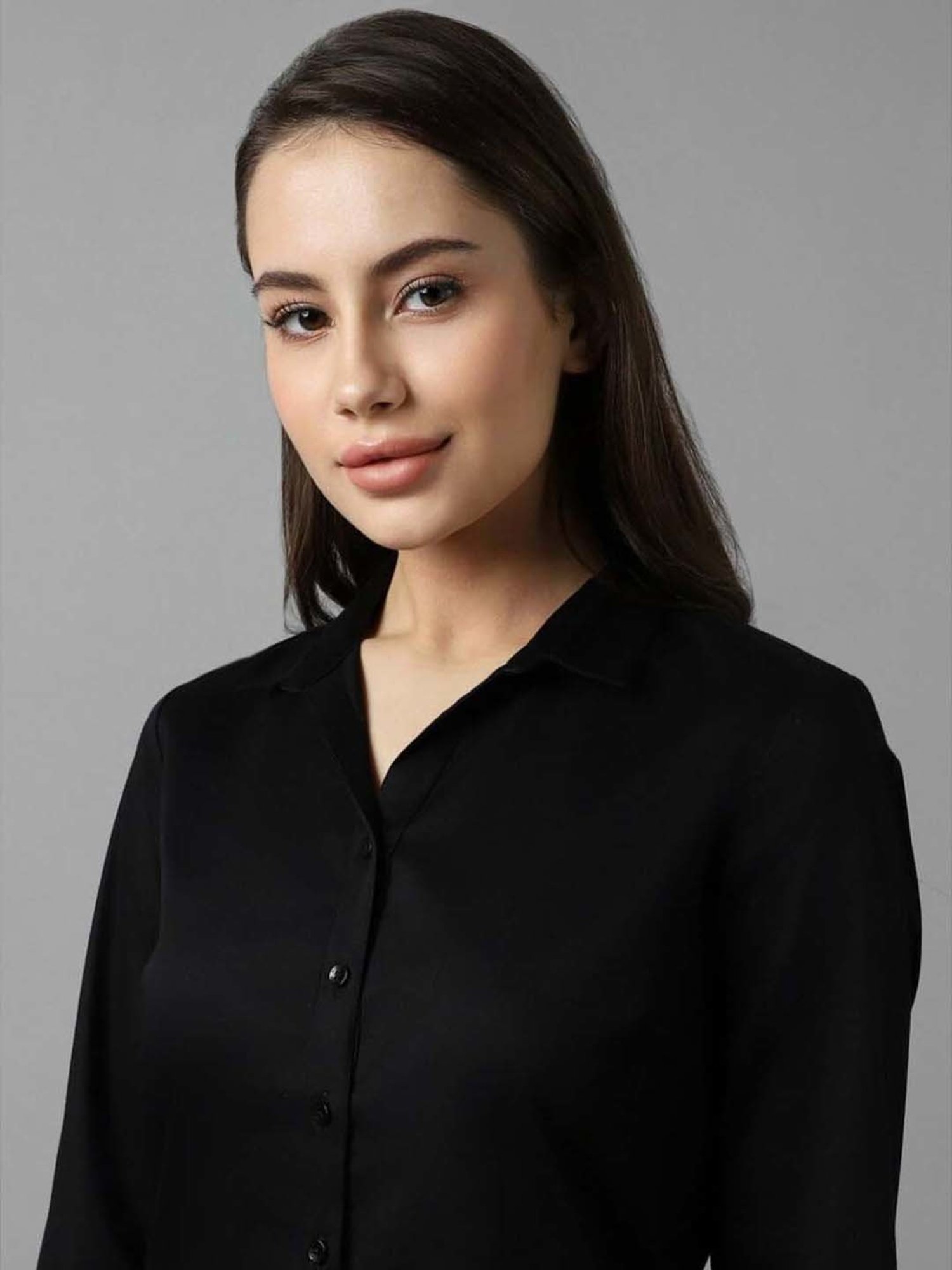 Allen Solly Black Cotton Formal Shirt