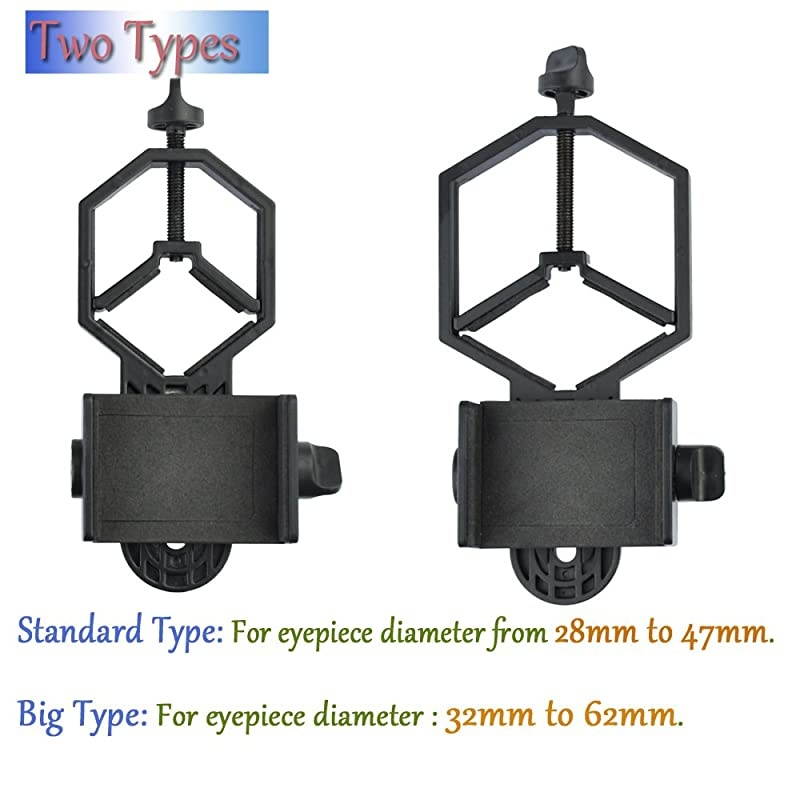 Big Type Universal Smartphone Adapter Mount for Spotting Scope Telescope Binocular Monocular, Black