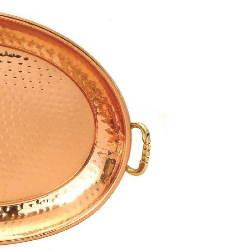 Old Dutch 3pc Steel Serving Tray Set Copper