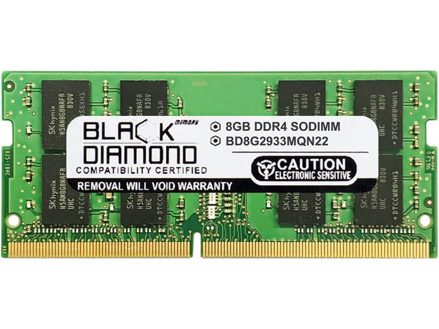 Black Diamond Memory 8GB 260-Pin DDR4 SO-DIMM DDR4 2933 (PC4 23400) Laptop Memory Model BD8G2933MQN22
