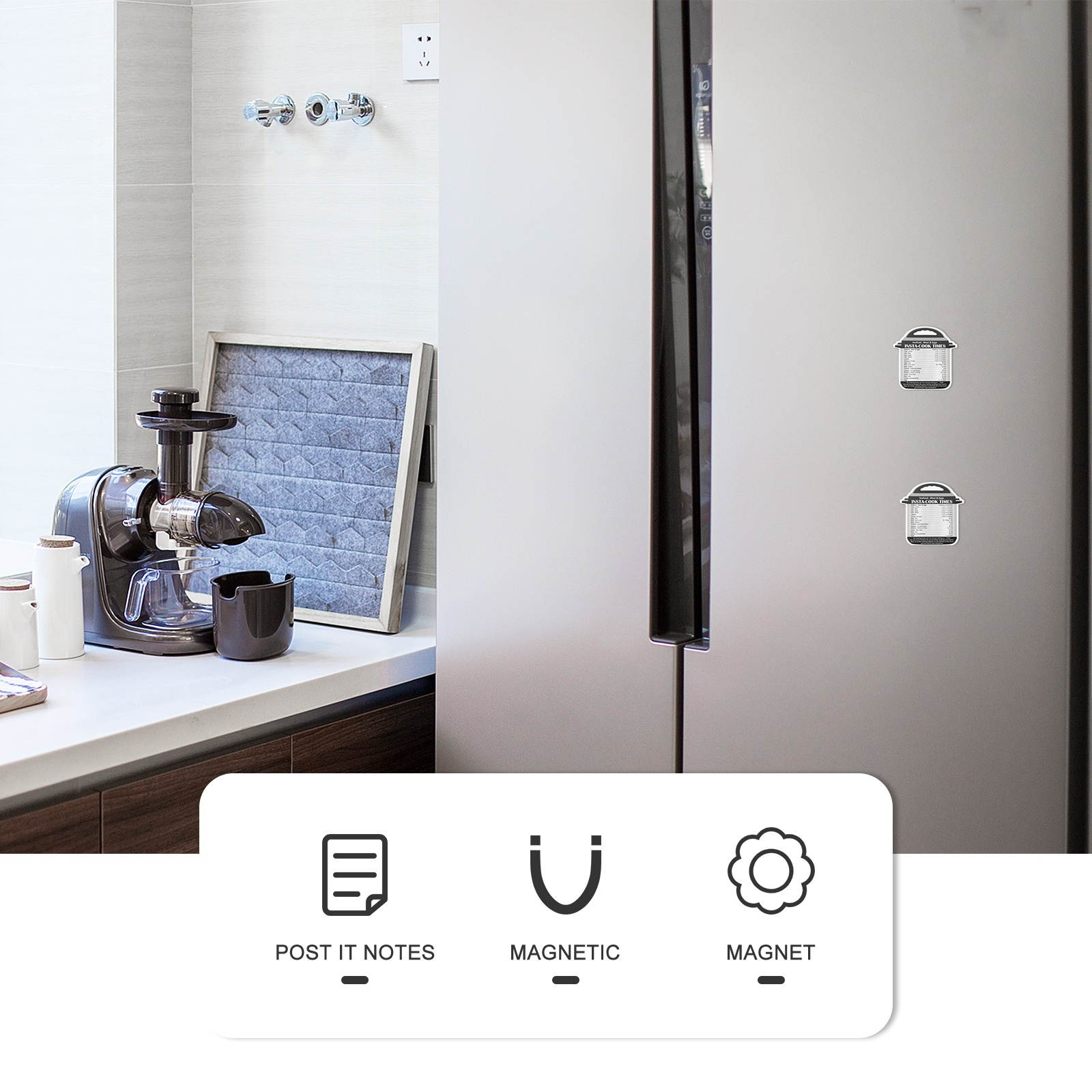 4Pcs Decorative Kitchen Cook Time Sticker Cook Time Magnet Instant Cooking Pot Decal