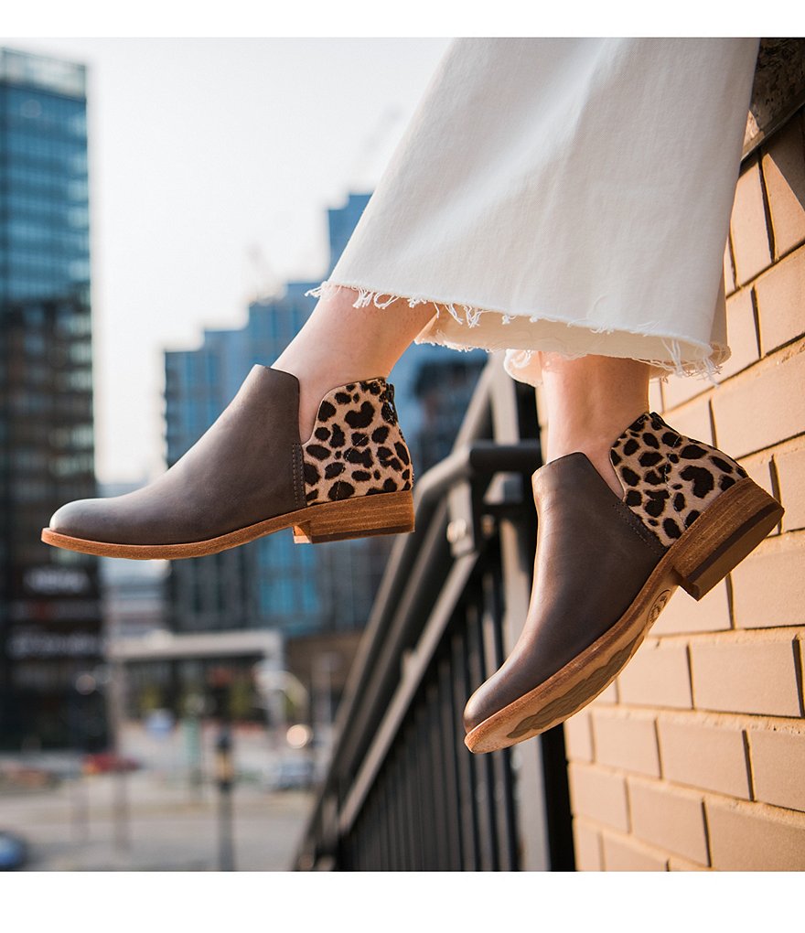 Kork-Ease Renny Giraffe Print Calf Hair Leather Ankle Booties