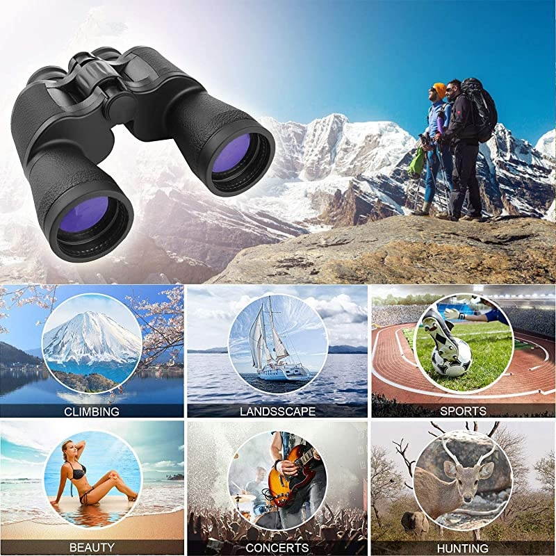 Binoculars for Adults Compact,HD Professional/Waterproof Binoculars with Low Light Night Vision for Bird Watching Travel Hunting Concerts Sports-BAK4 Prism FMC Lens with Strap Carrying Bag
