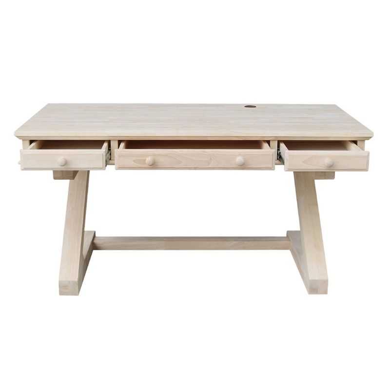 Executive Desk With Zodiac Base Unfinished - International Concepts