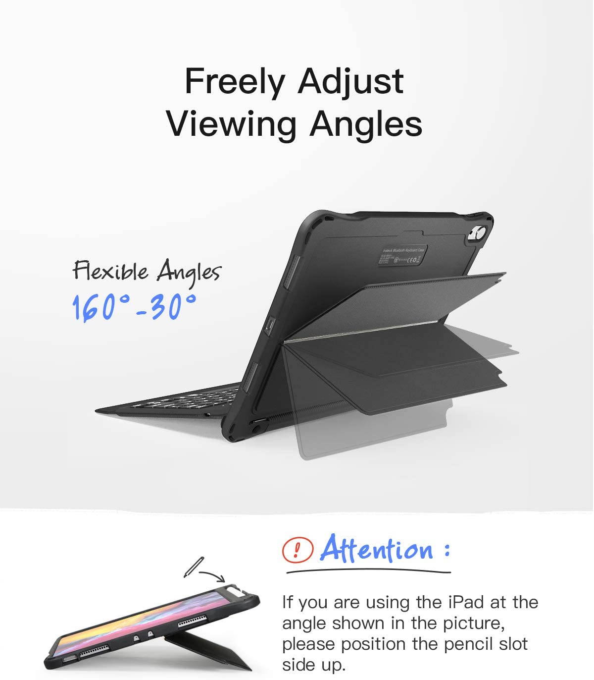 Inateck iPad Pro 11 Keyboard Case Compatible with 2020/2018 iPad Pro 11 Inch ONLY (Gen 3 & 4), DIY Backlight Detachable Bluetooth, KB02005