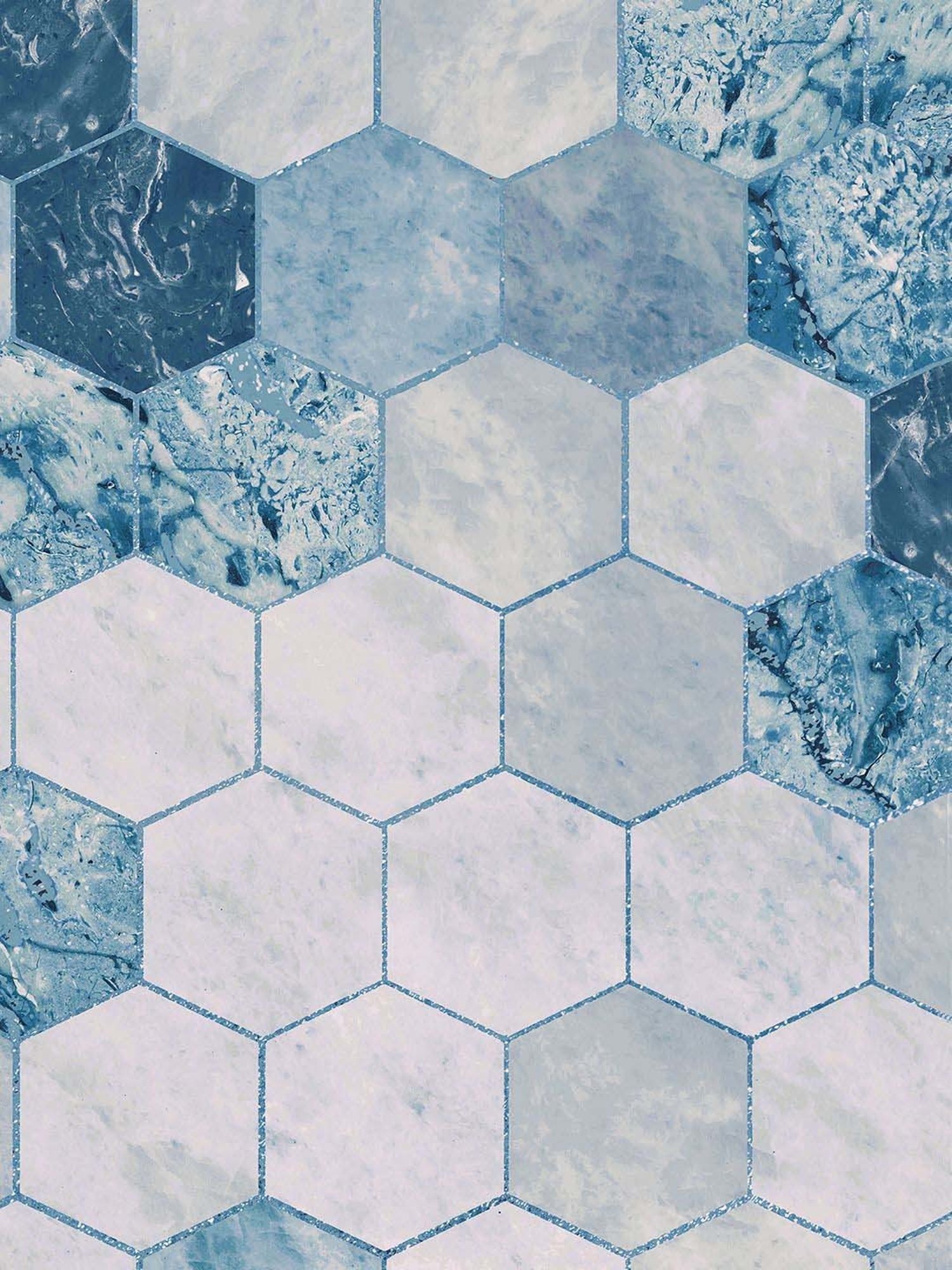 Petal Home Hexagon Blue & Purple Cotton 300 GSM Table Runner