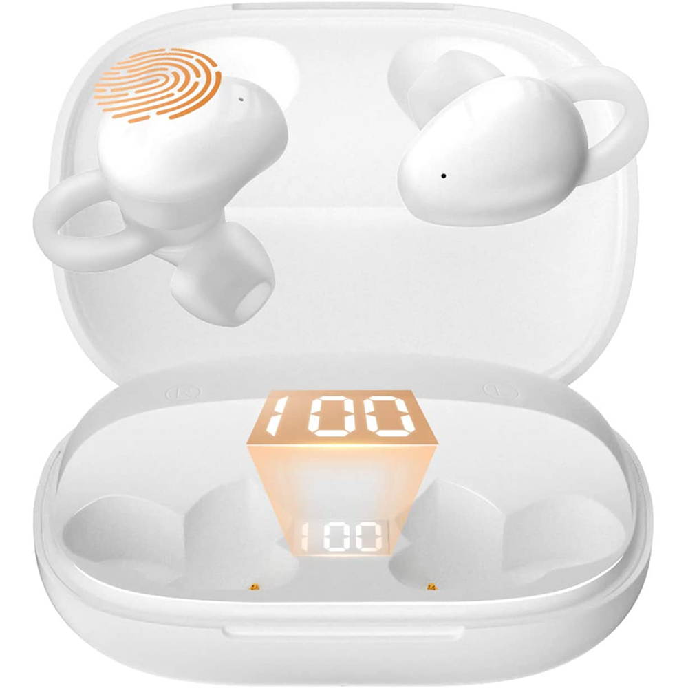 TWS Earphone Touch Wireless Earbuds, CVC 8.0 Noise Cancelling with Deep Bass 1800mAh Charging Case, total 35H Playtime Stereo Call Sweat proof Easy Pairing Gym for iPhone and Android