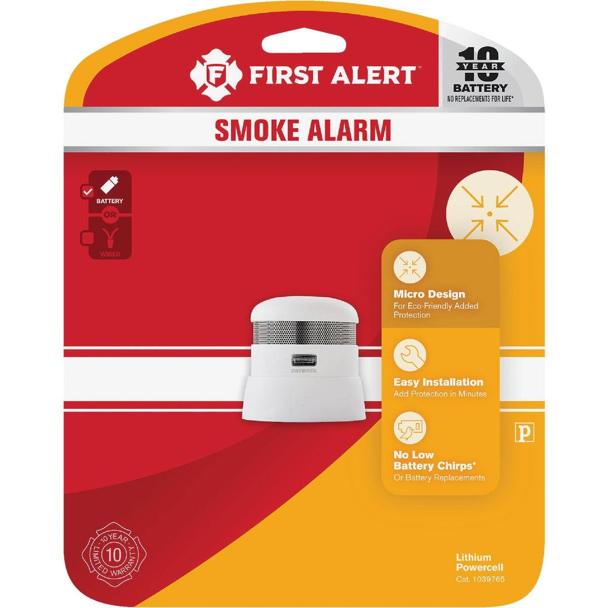 First Alert Atom 10-Year Sealed Battery Photoelectric Smoke Alarm 1039765