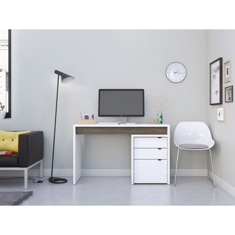 Chrono Reversible Desk Panel Bark Gray/White - Nexera