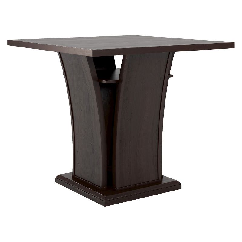 Bistro 36" Counter Height Dining Table with Curved Base Wood/Cappuccino - CorLiving