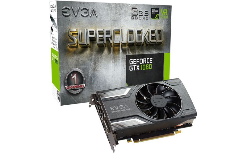 EVGA GeForce GTX 1060 Graphic Card - 3 GB GDDR5 - 1.61 GHz Core - 192 bit Bus Width - DisplayPort - HDMI - DVI