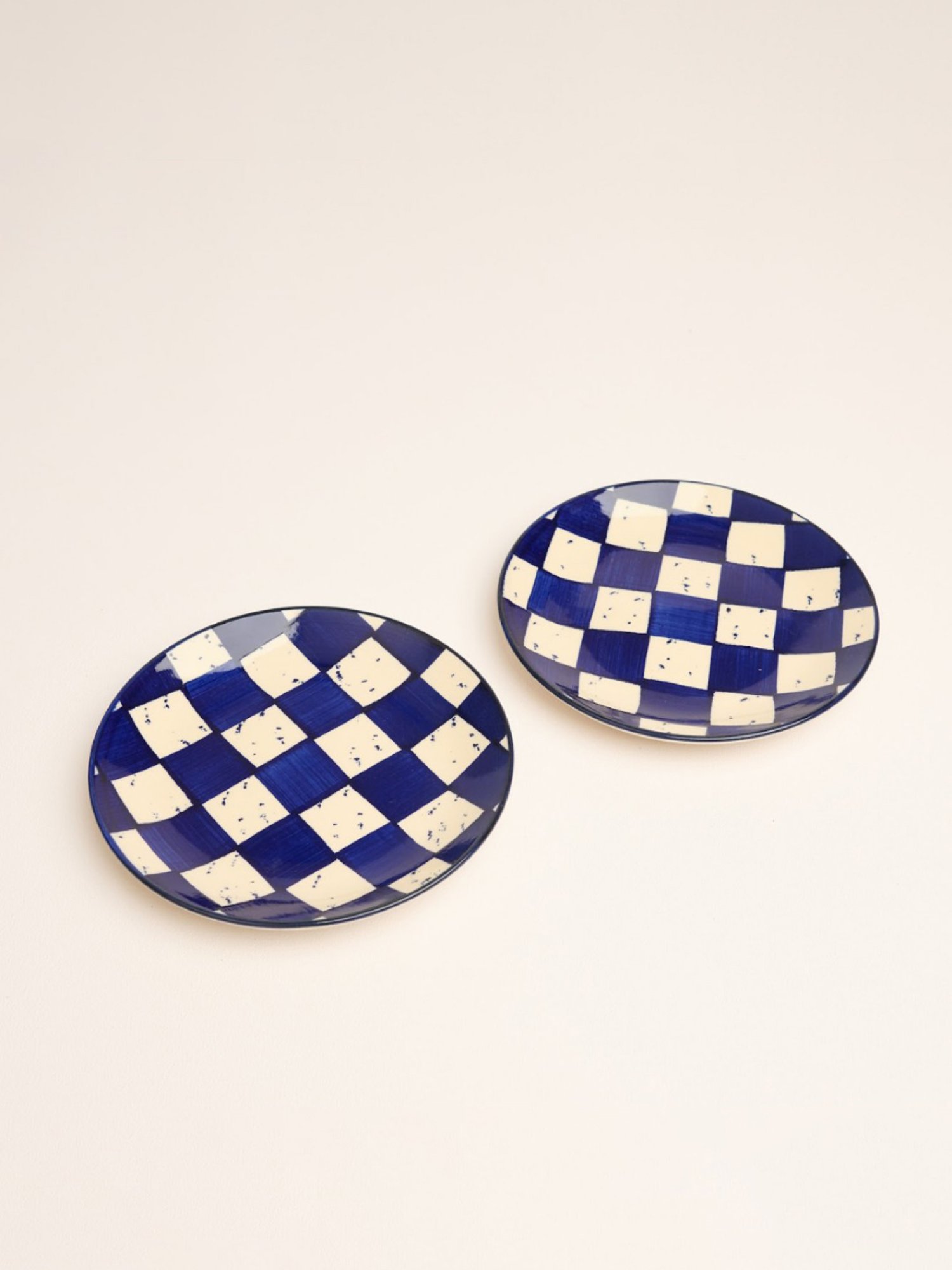 BlackCarrot Blue & White Ceramic Snack Plates - Set of 2