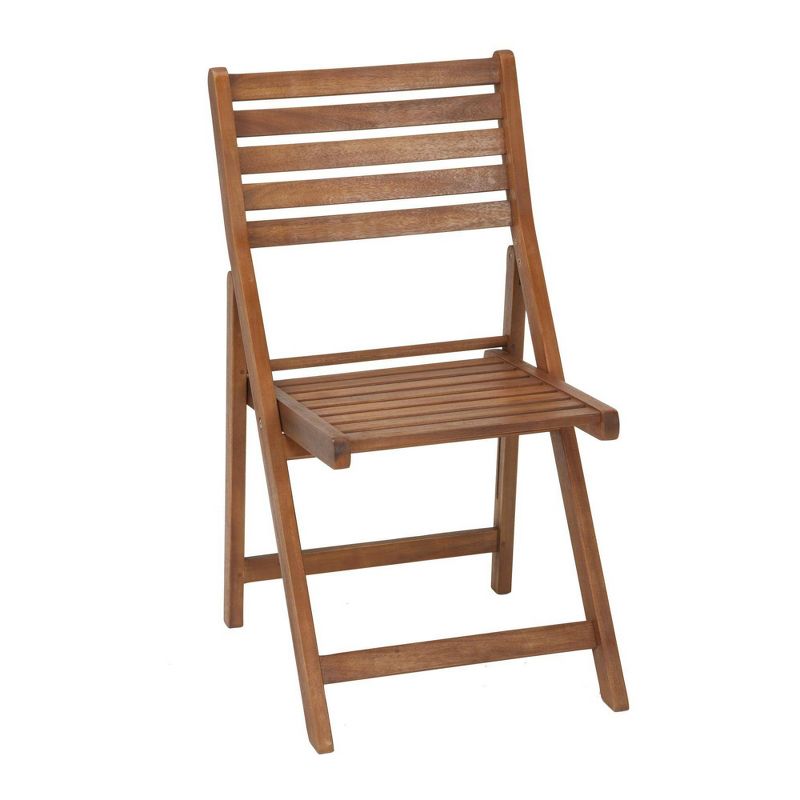 5pc Acacia Wood Folding Outdoor Dining Set with Chair Storage - Room & Joy