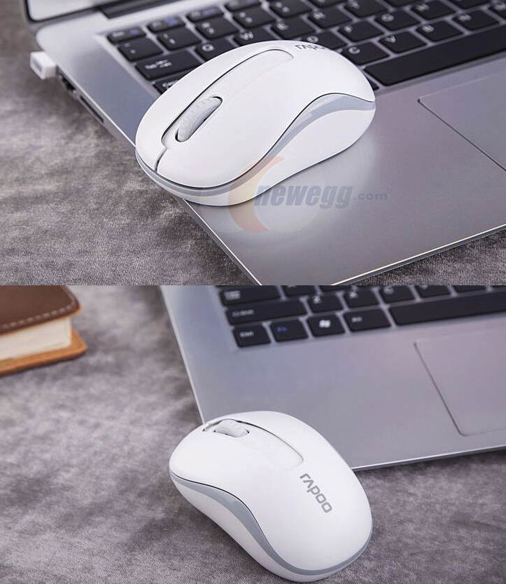 Rapoo M217 White Ergonomic Design Silent Wireless Mouse for Home and Office, Plug, and Use, High Compatibility, Support PC and Laptop, Game-based Chip, Shipped With Big Mouse Pad