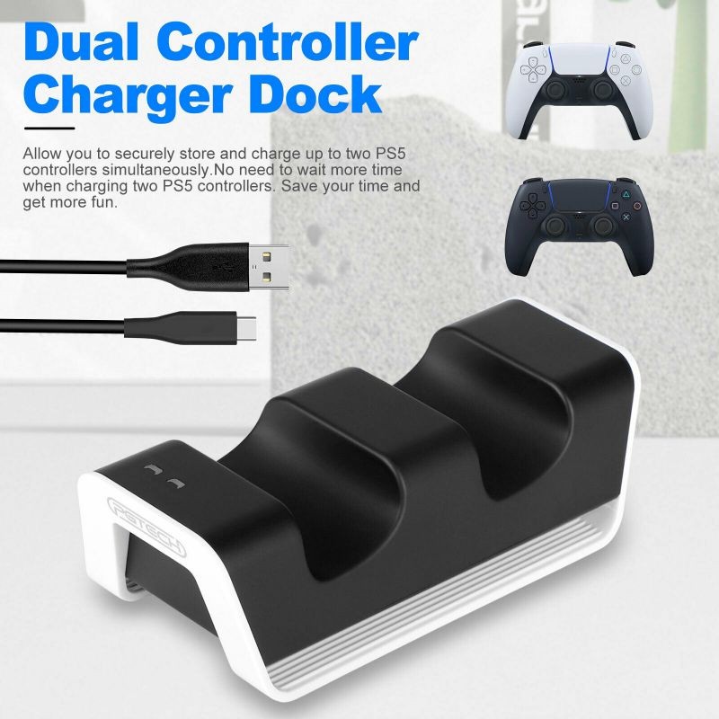 For  PS5 Controller DualSense LED Charging Dock Ston Fast Charger Stand