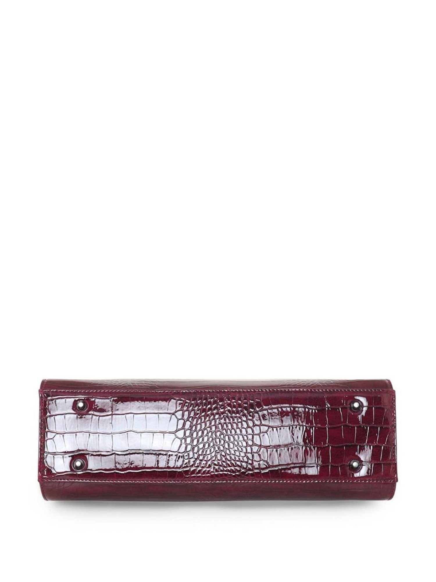 Esbeda Rectangular Maroon PU Textured Handbag