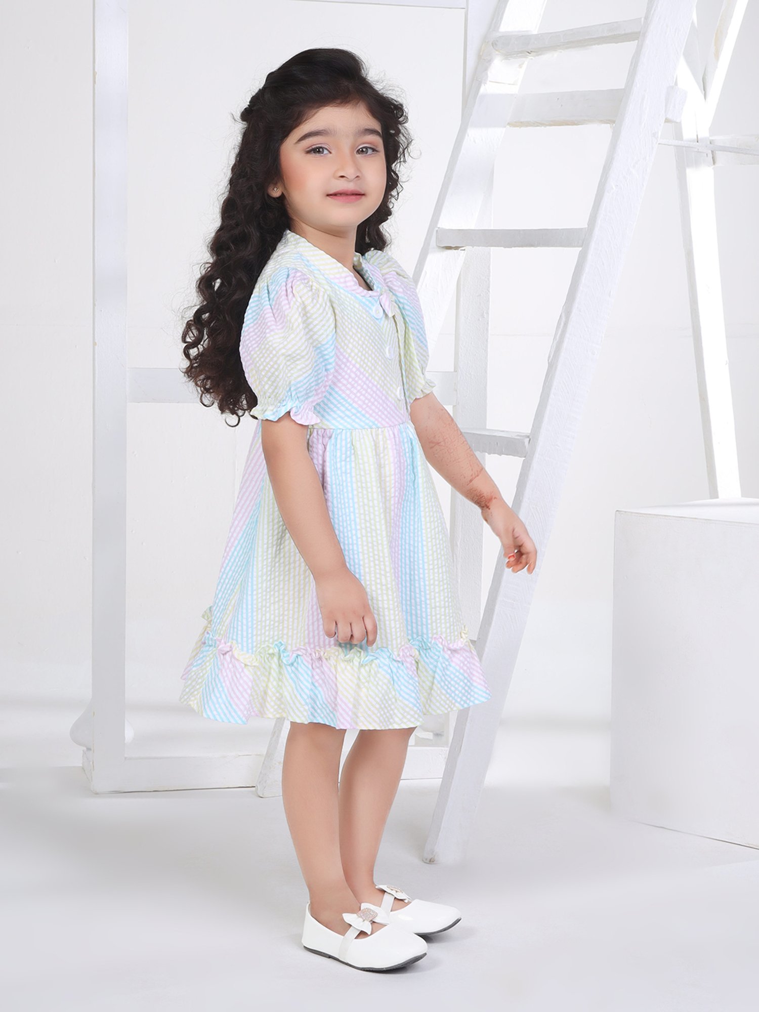 Peppermint Kids Multicolor Striped Dress