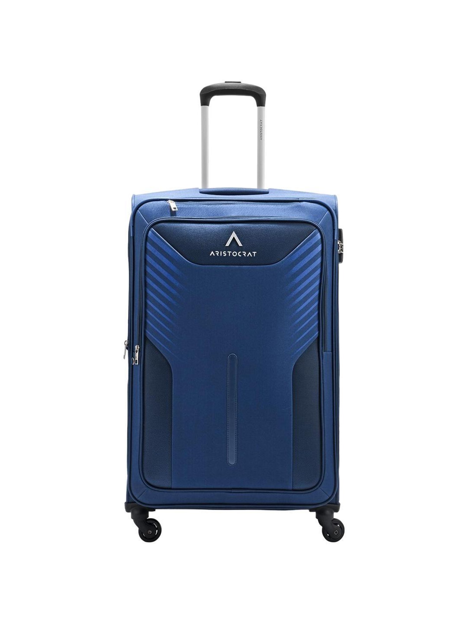 Aristocrat Dark Blue Solid Soft Large Trolley Bag - 32 cm