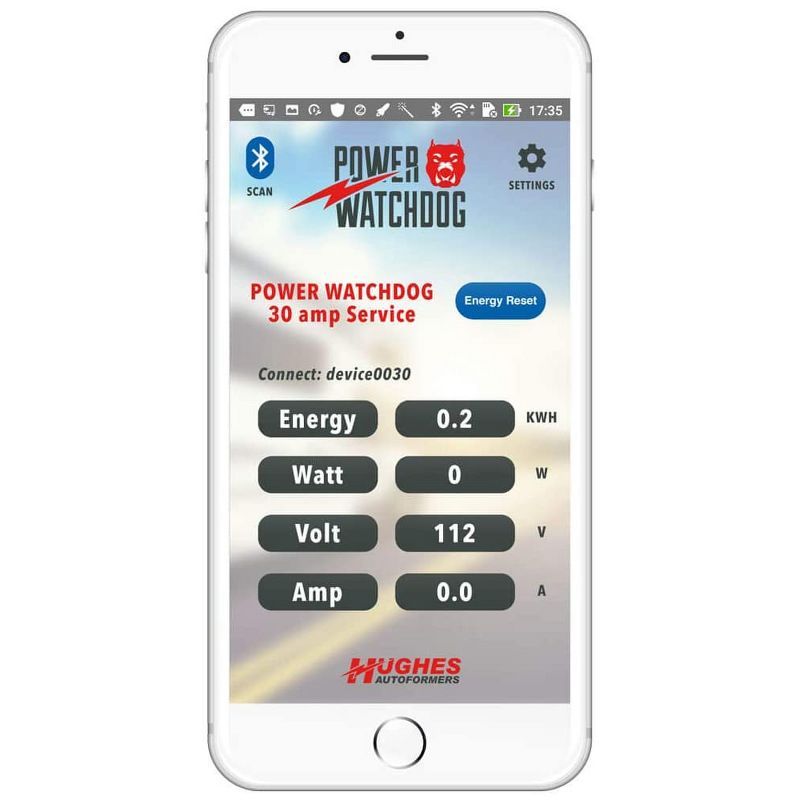 Hughes Autoformers Power Watchdog Portable RV Auto Shutoff Smart Bluetooth Electrical Surge Protector, 30 Amp