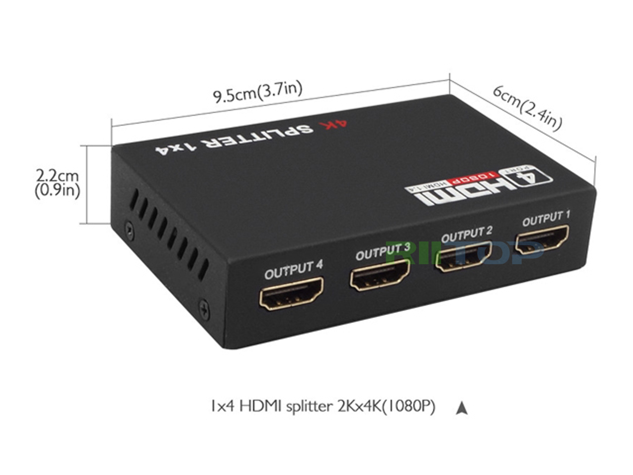 4K HDMI Splitter Amplifier RIITOP 1 in 4 out HDMI Hub Repeater Full HD 4K*2K @30Hz 1080P 1x4
