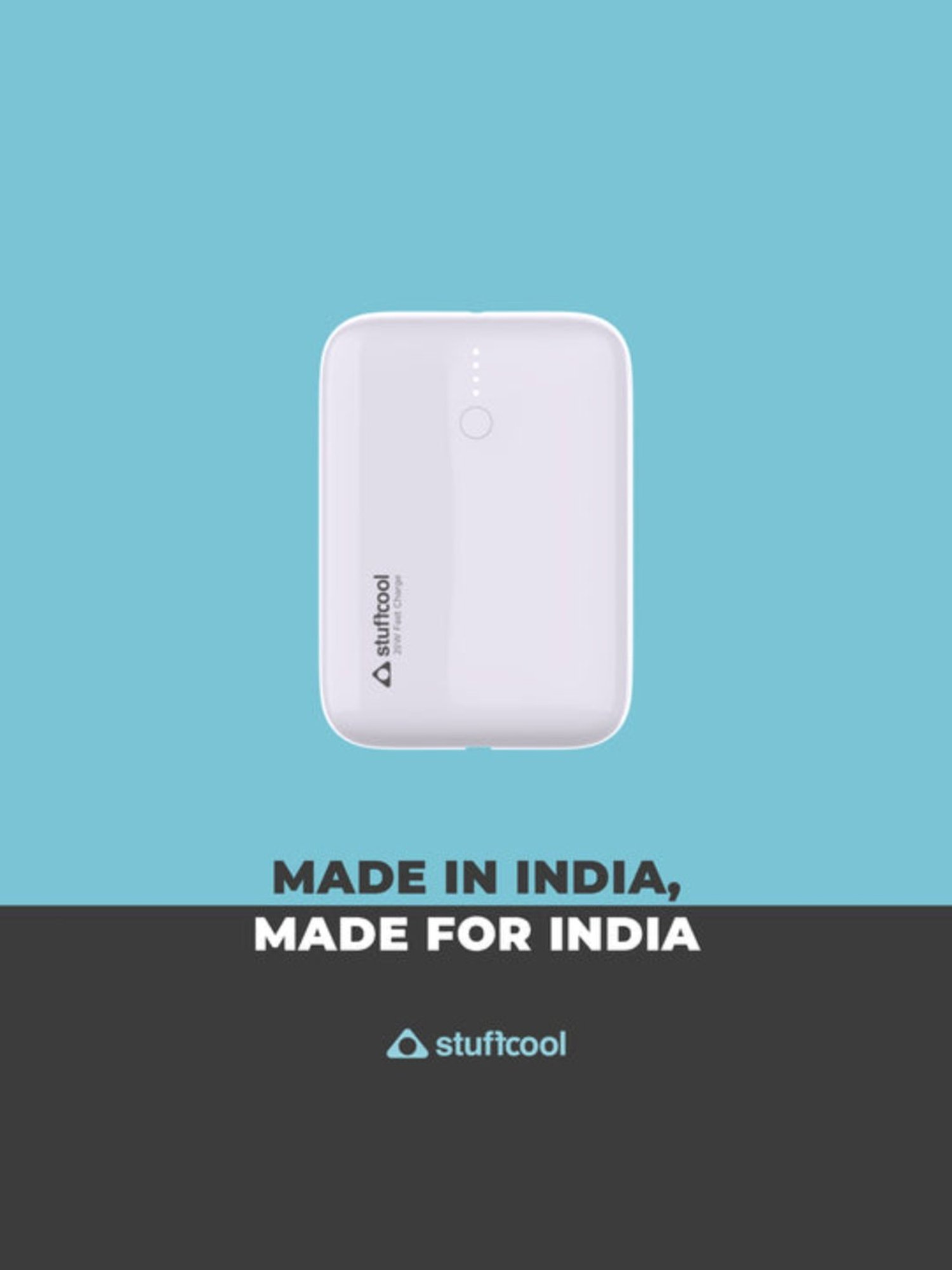Stuffcool Palm Smallest 10000mAh PD20W Type C Powerbank (White)