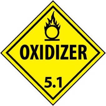 NMC DL14P-PLACARD, OXIDIZER 5.1, 10 3/4X10 3/4, PS VINYL (1 EACH)
