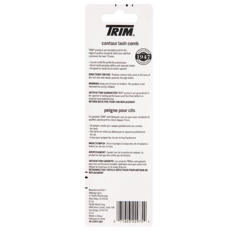 Trim Contour Eyelash Comb with Metal Bristles