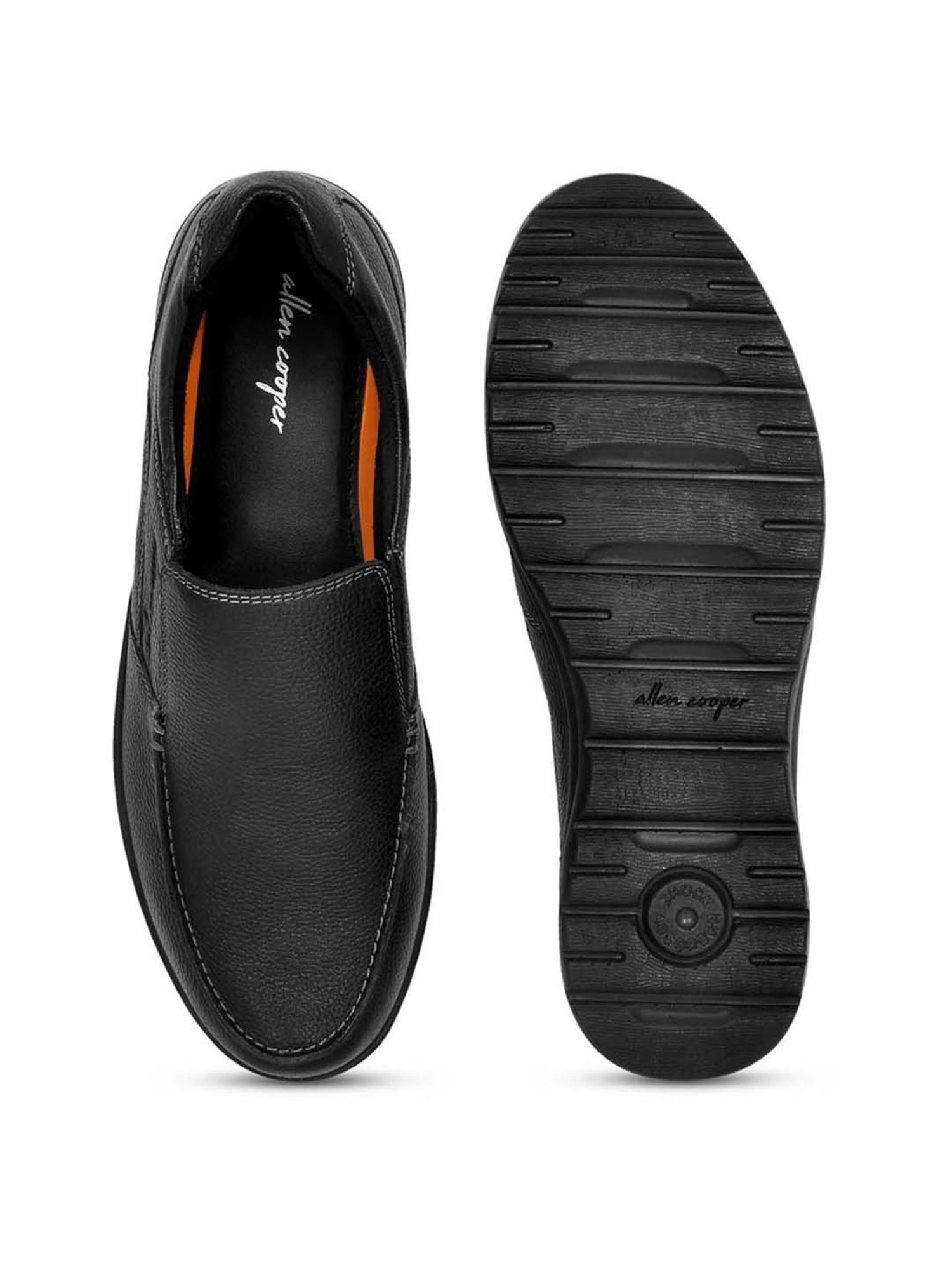 Allen cooper Men's Black Casual Loafers