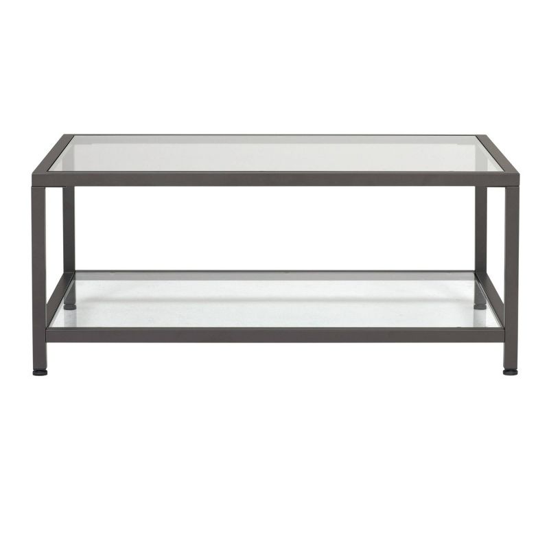36" Camber Modern Coffee Table with Clear Glass Pewter - Studio Designs Home